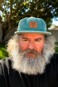 Old School Stoke Cap - teal corduroy cap with Barrels Burgers Beers faux leather patch